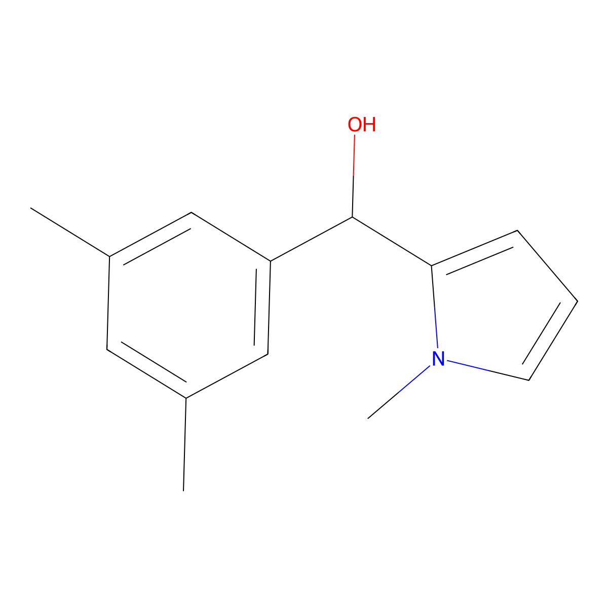 3,5-Dimethylphenyl-(1-methyl-2-pyrrolyl)methanol molecular structure, CAS 1443340-30-4