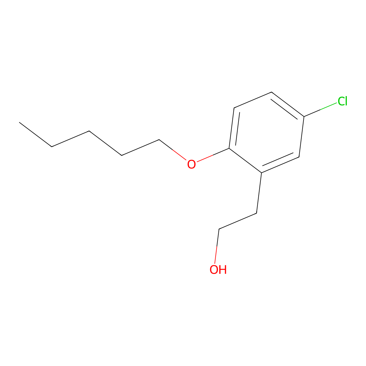 3-Chloro-6-n-pentoxyphenethyl alcohol molecular structure, CAS 1443340-36-0