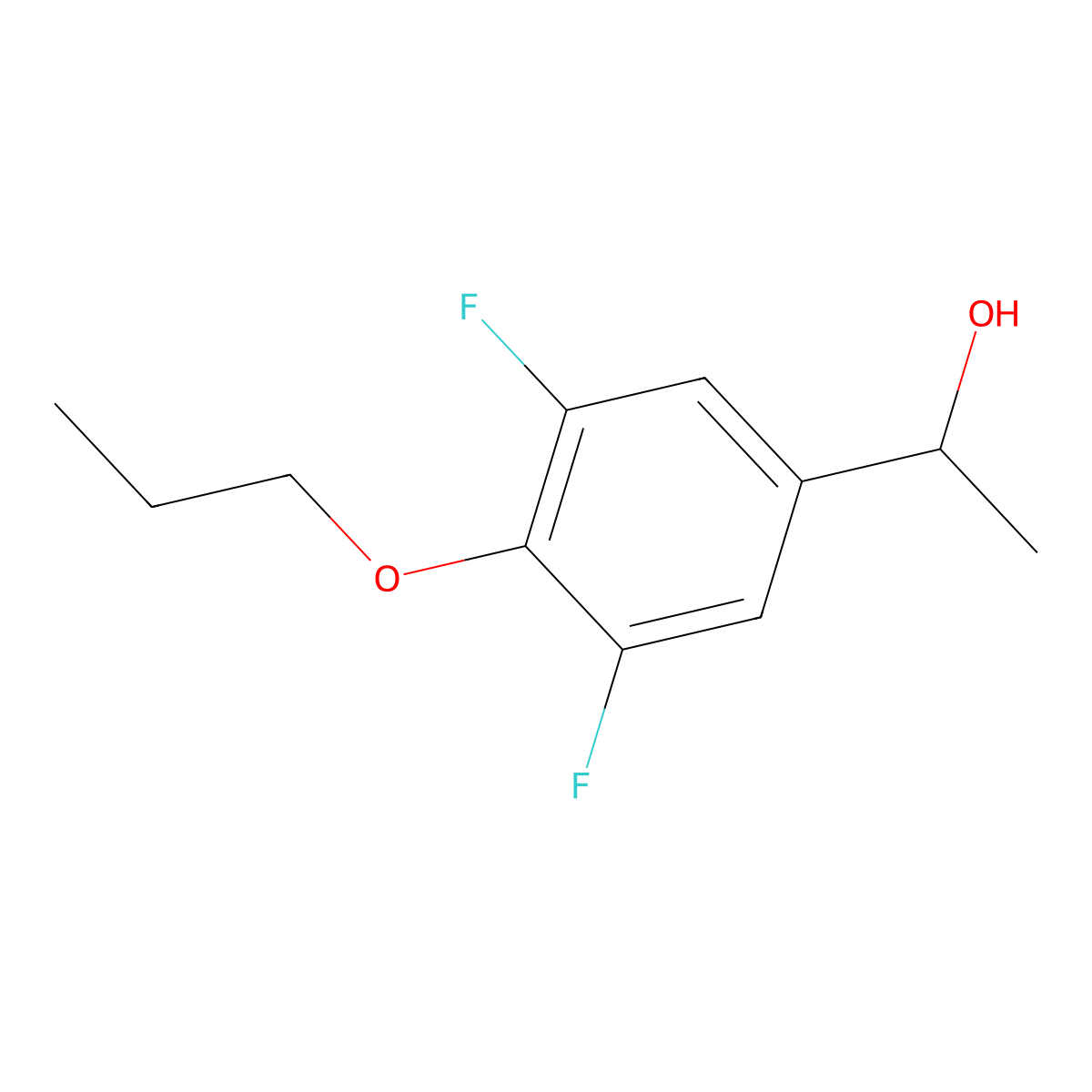 1-(3,5-Difluoro-4-n-propoxyphenyl)ethanol molecular structure, CAS 1443340-40-6