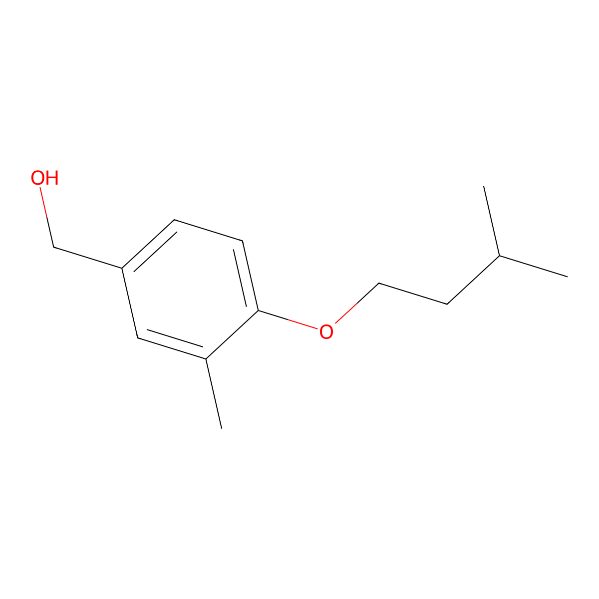 3-Methyl-4-iso-pentoxybenzyl alcohol molecular structure, CAS 1443340-57-5