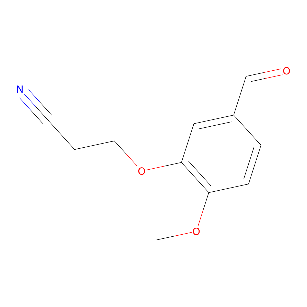3-(5-Formyl-2-methoxyphenoxy)propanenitrile molecular structure, CAS 1443340-58-6