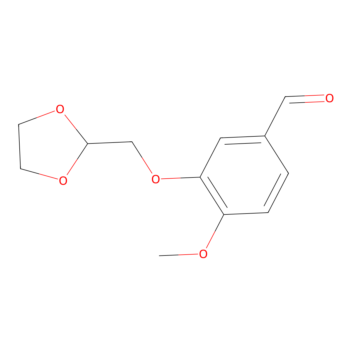 3-[2-(1,3-Dioxolan-2-yl)methoxy]-4-methoxybenzaldehyde molecular structure, CAS 1443340-59-7