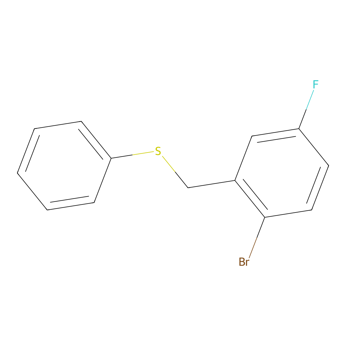 1-Bromo-4-fluoro-2-(phenylsulfanylmethyl)benzene molecular structure, CAS 1443340-61-1