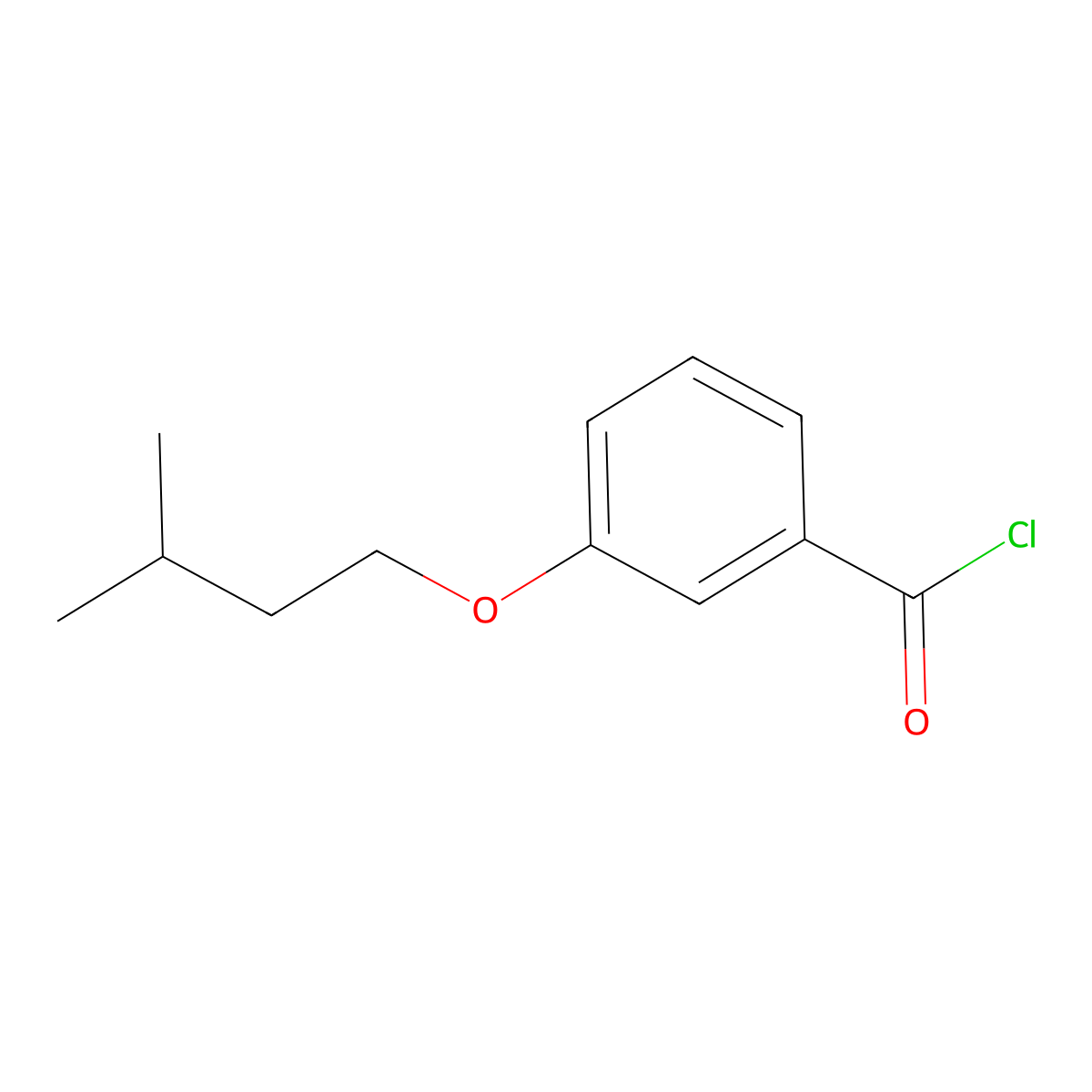 3-iso-Pentoxybenzoyl chloride molecular structure, CAS 1443340-62-2