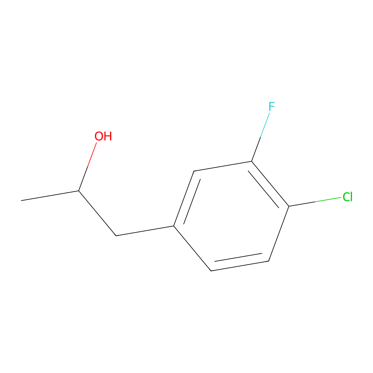 1-(4-Chloro-3-fluorophenyl)propan-2-ol molecular structure, CAS 1443340-73-5