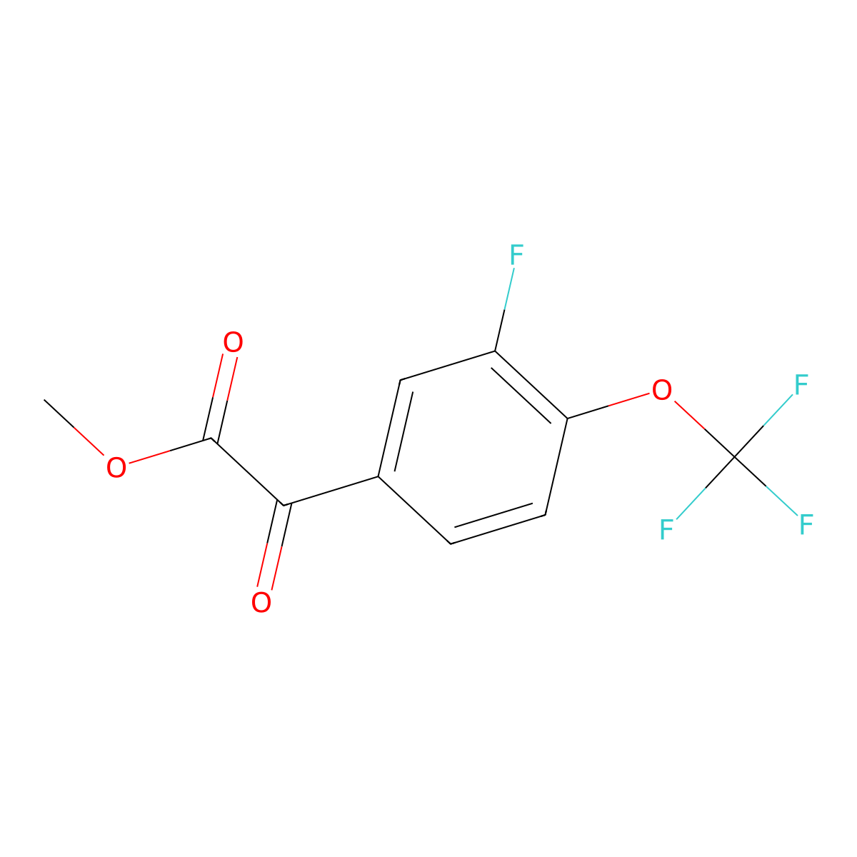 (3-Fluoro-4-trifluoromethoxy-phenyl)-oxo-acetic acid methyl ester molecular structure, CAS 1443340-78-0