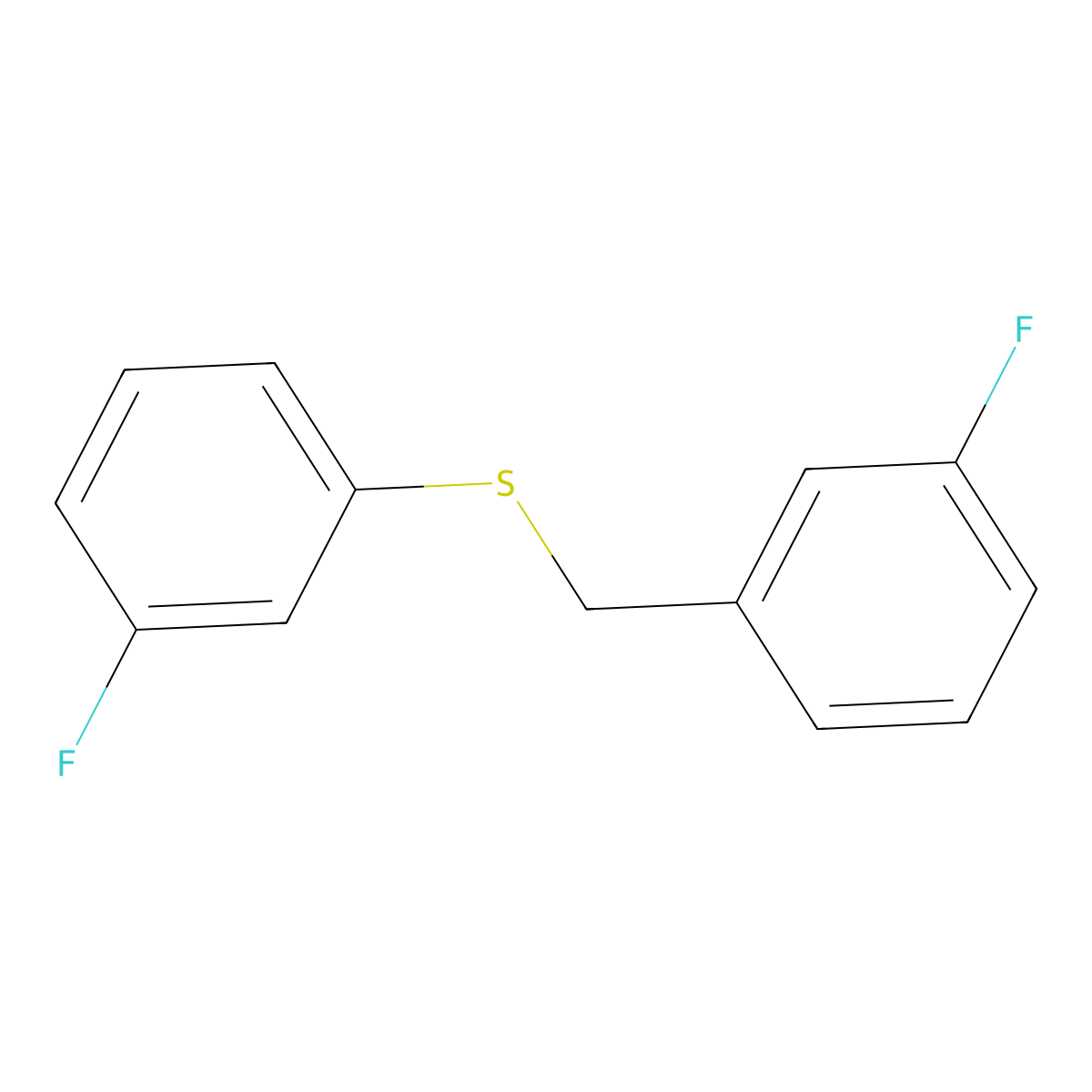1-Fluoro-3-[(3-fluorophenyl)sulfanylmethyl]benzene molecular structure, CAS 1443340-81-5