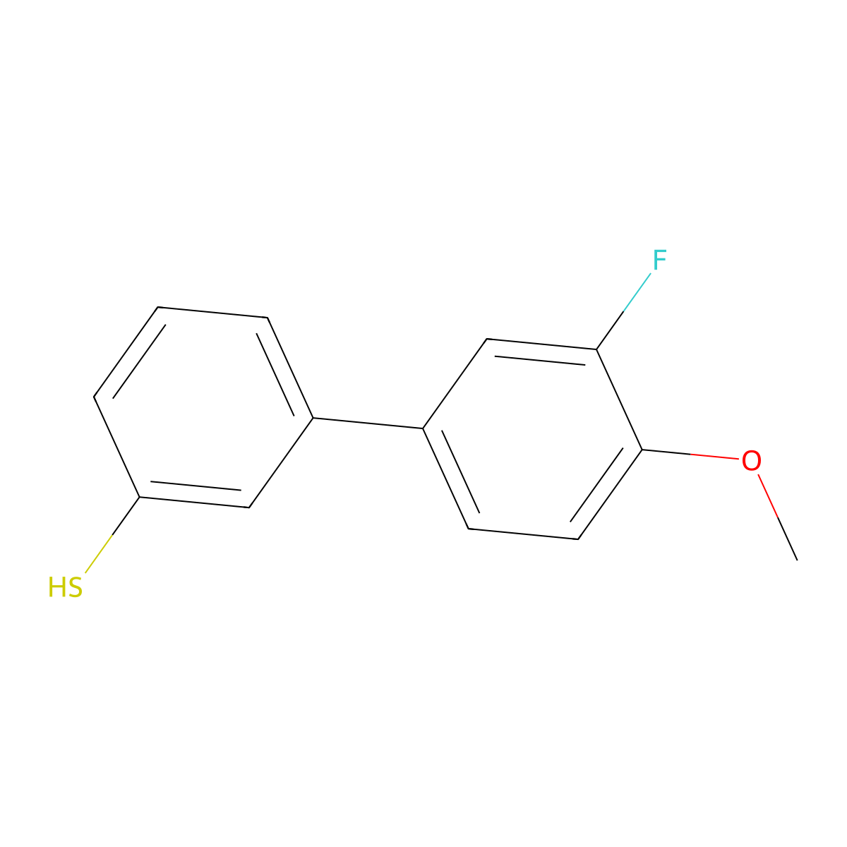 3-(3-Fluoro-4-methoxyphenyl)thiophenol molecular structure, CAS 1443340-82-6