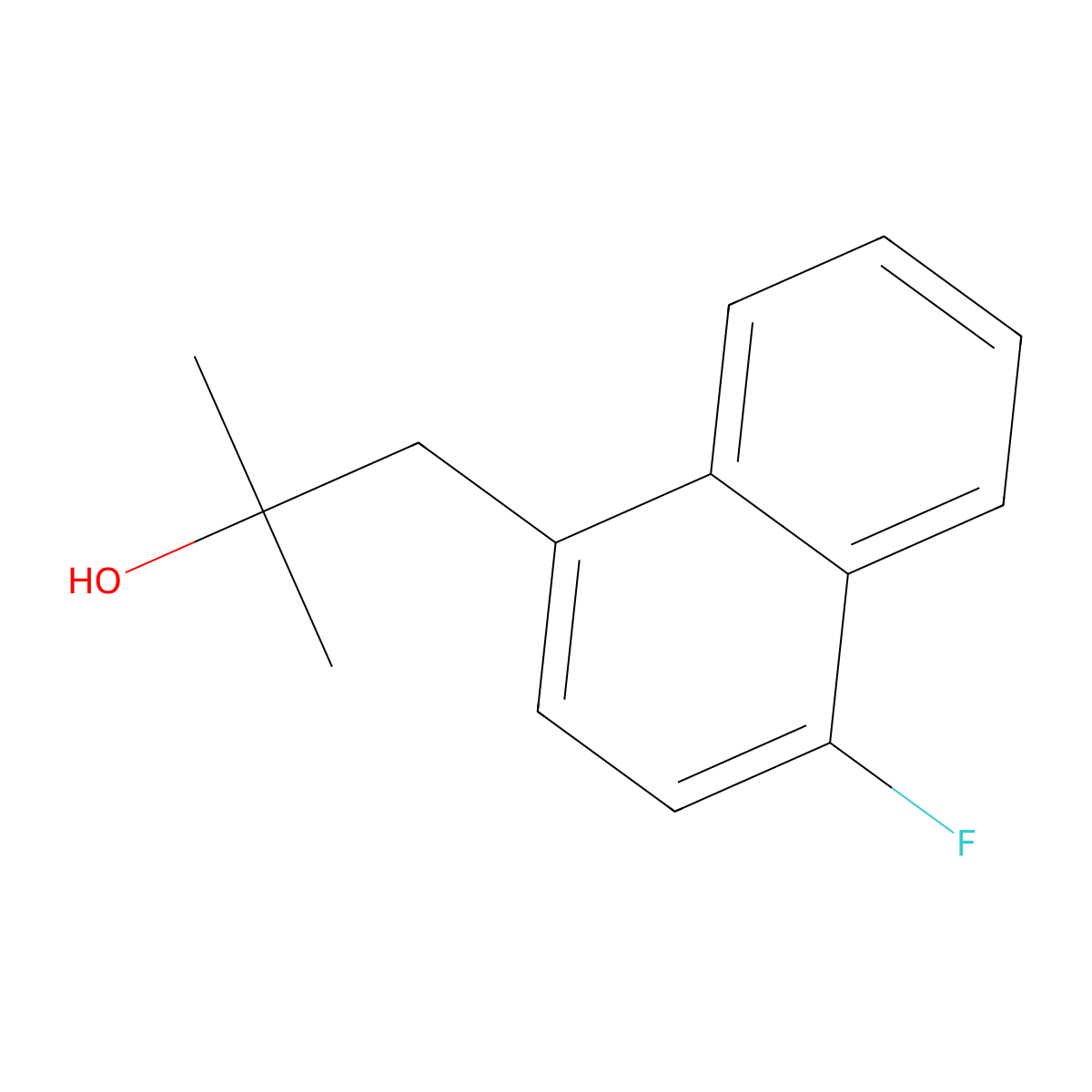 1-(4-Fluoro-1-naphthyl)-2-methyl-2-propanol molecular structure, CAS 1443340-99-5