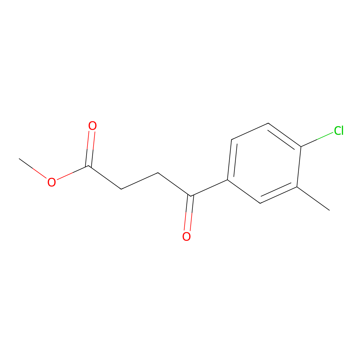Methyl 4-(4-chloro-3-methylphenyl)-4-oxobutyrate molecular structure, CAS 1443341-03-4