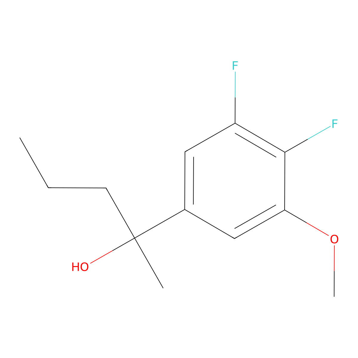 2-(3,4-Difluoro-5-methoxyphenyl)-2-pentanol molecular structure, CAS 1443341-11-4
