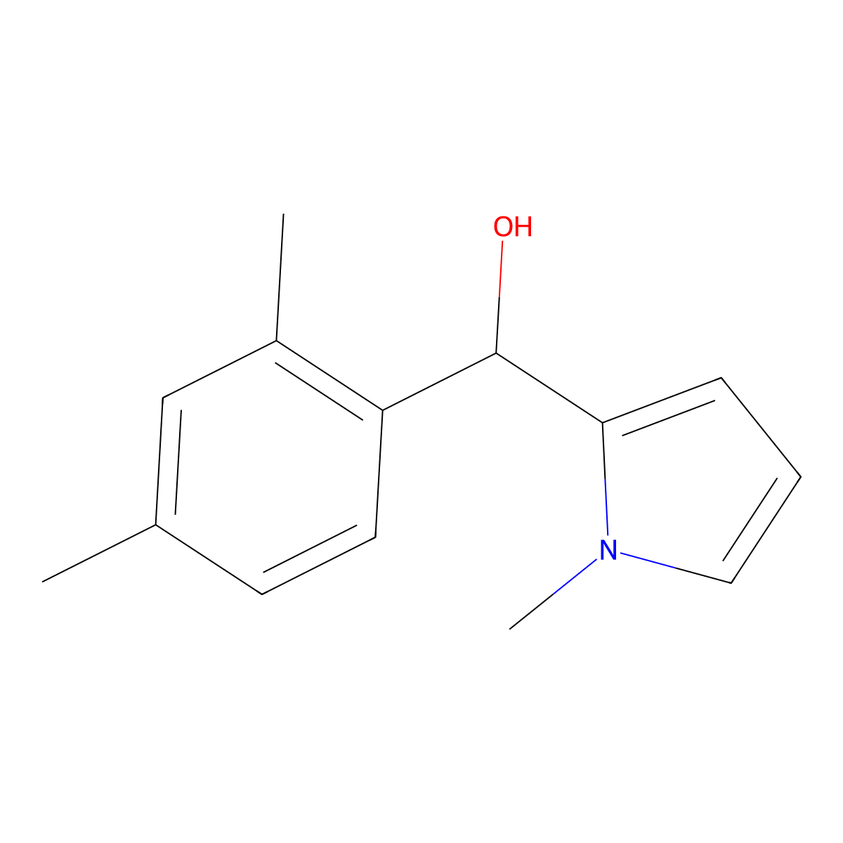 2,4-Dimethylphenyl-(1-methyl-2-pyrrolyl)methanol molecular structure, CAS 1443341-13-6