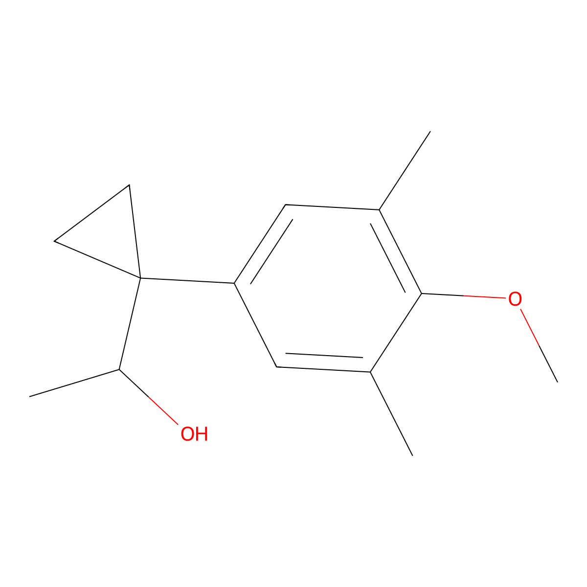 1-[1-(4-Methoxy-3,5-dimethylphenyl)cyclopropyl]ethan-1-ol molecular structure, CAS 1443341-23-8