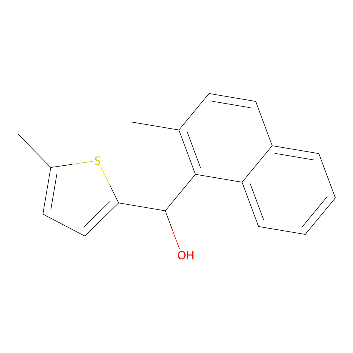 2-Methyl-1-naphthyl-(5-methyl-2-thienyl)methanol molecular structure, CAS 1443341-24-9