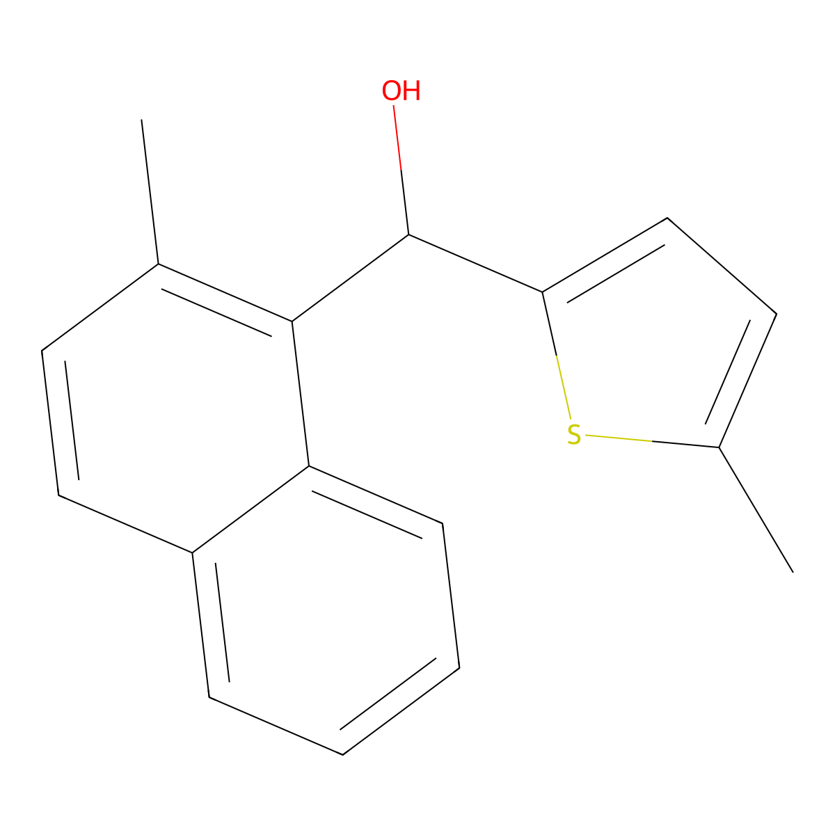 2-Methyl-1-naphthyl-(5-methyl-2-thienyl)methanol molecular structure, CAS 1443341-24-9