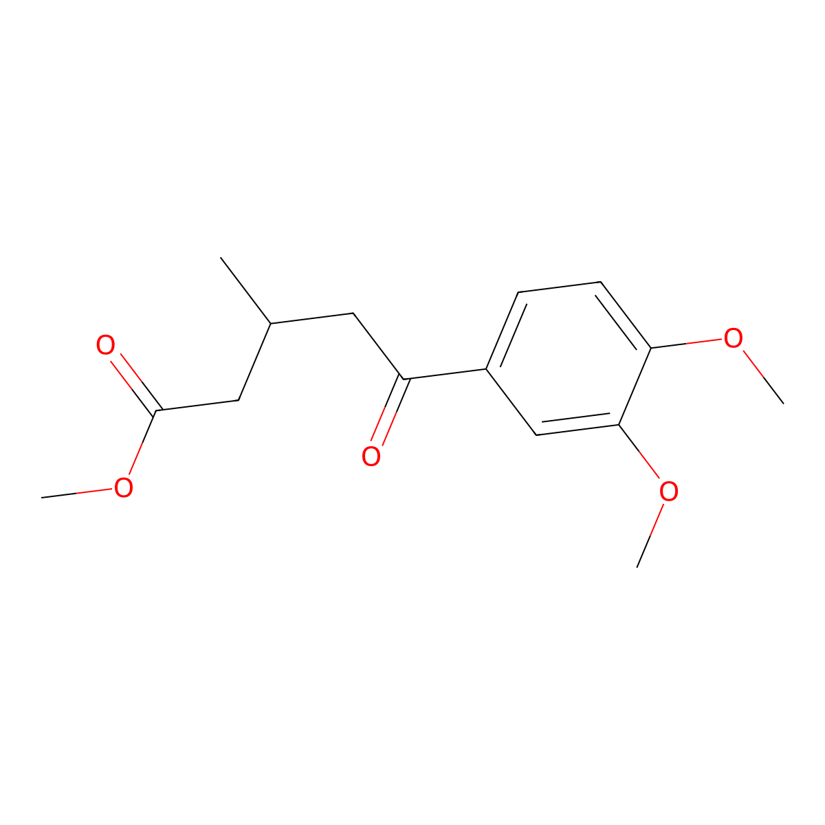 Methyl 5-(3,4-dimethoxyphenyl)-3-methyl-5-oxovalerate molecular structure, CAS 1443341-37-4