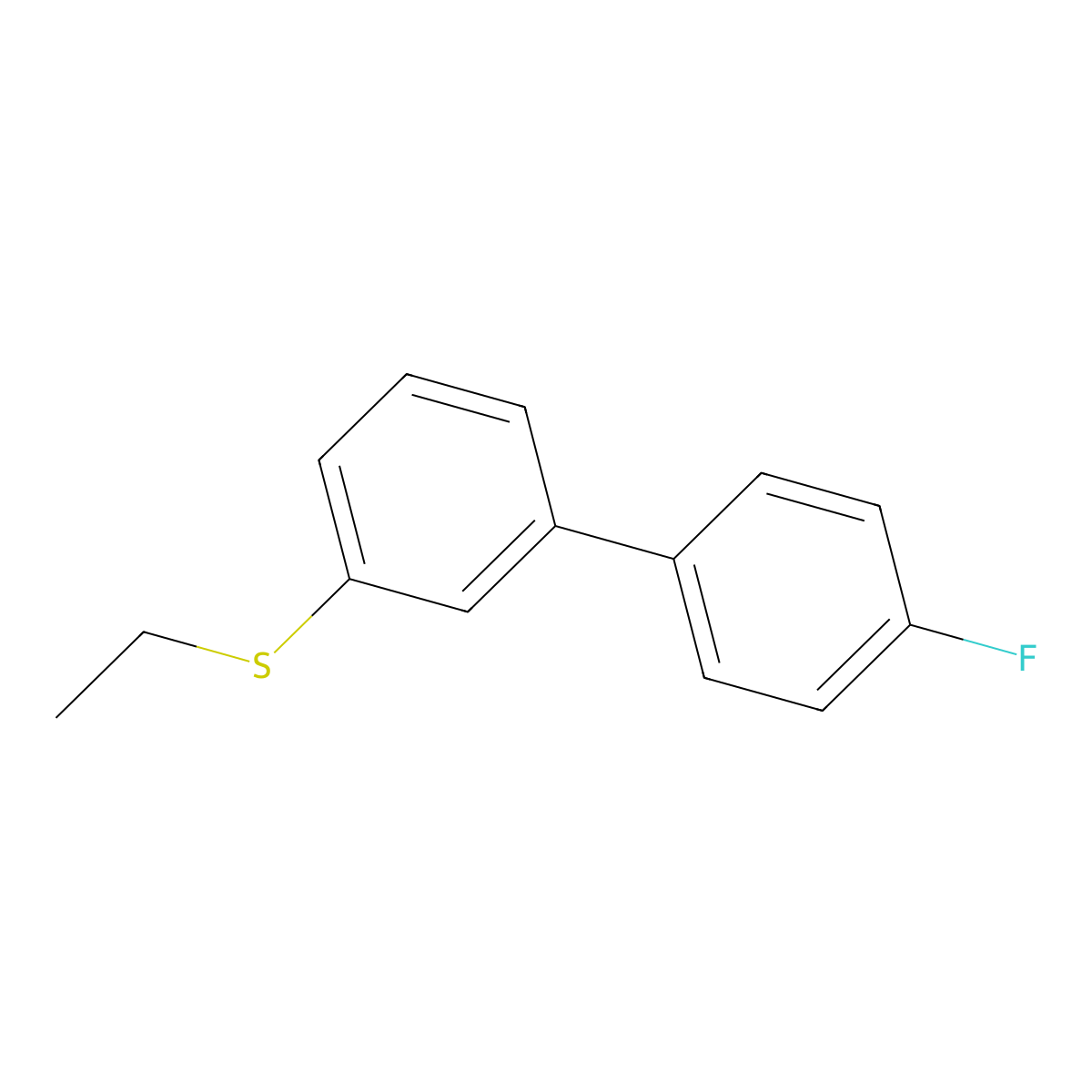 Ethyl 3-(4-fluorophenyl)phenyl sulfide molecular structure, CAS 1443341-45-4