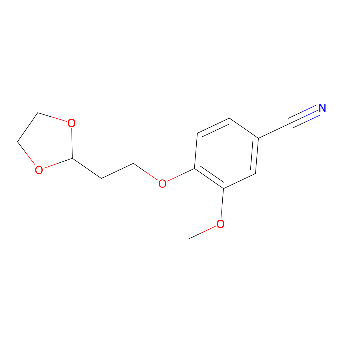4-(2-(1,3-Dioxolan-2-yl)ethoxy)-3-methoxybenzonitrile molecular structure, CAS 1443341-49-8