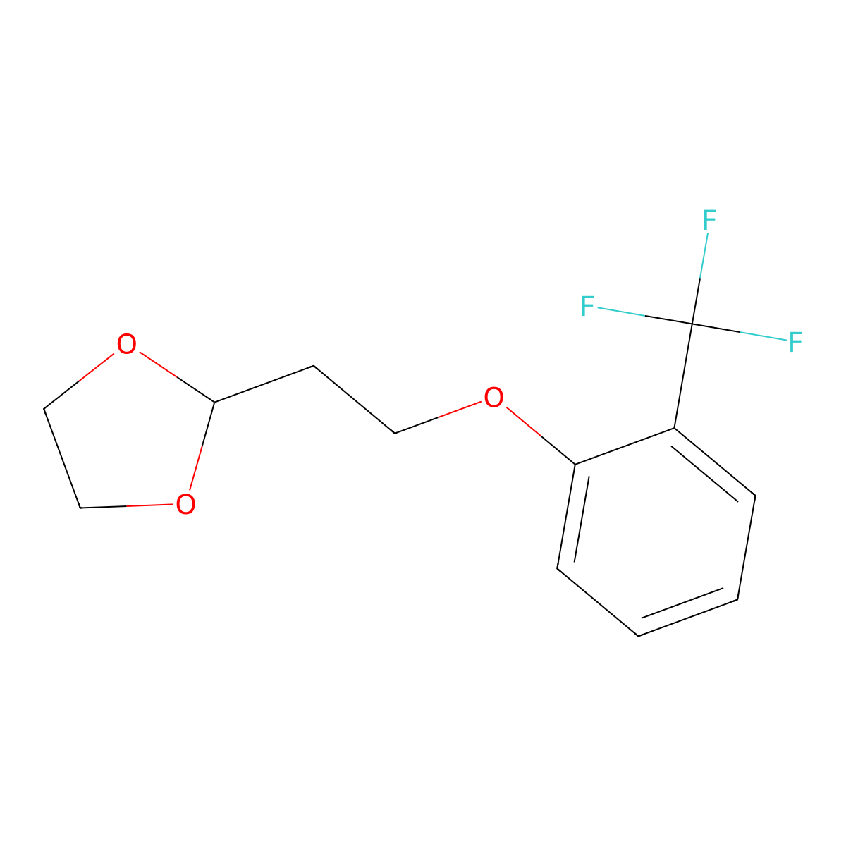 2-(2-(2-(Trifluoromethyl)phenoxy)ethyl)-1,3-dioxolane molecular structure, CAS 1443341-53-4