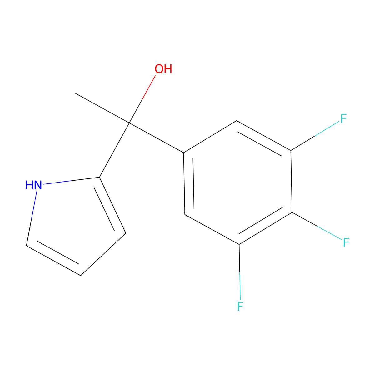 1-(1H-Pyrrol-2-yl)-1-(3,4,5-trifluorophenyl)ethanol molecular structure, CAS 1443341-66-9