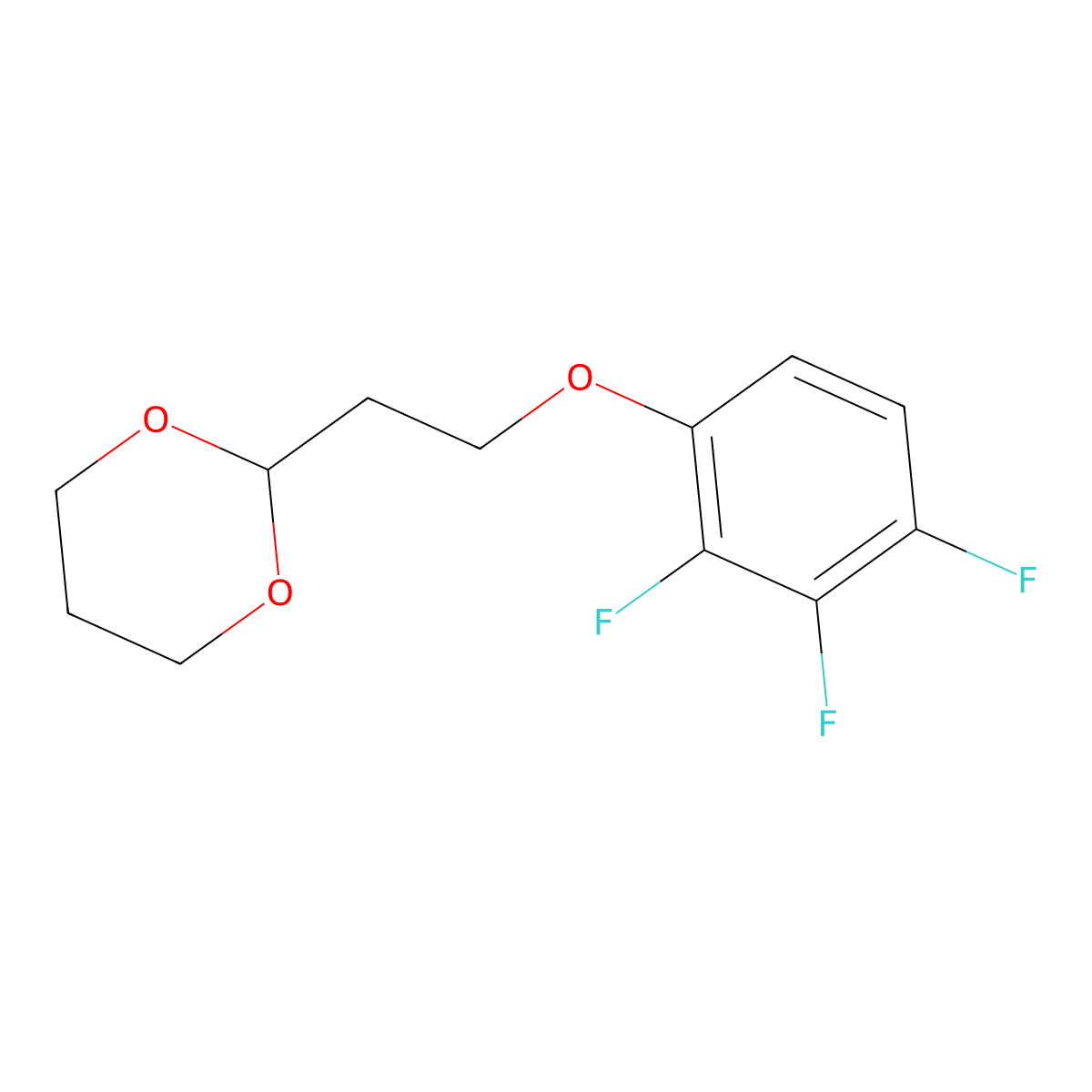 2-[2-(2,3,4-Trifluoro-phenoxy)ethyl]-1,3-dioxane molecular structure, CAS 1443341-68-1