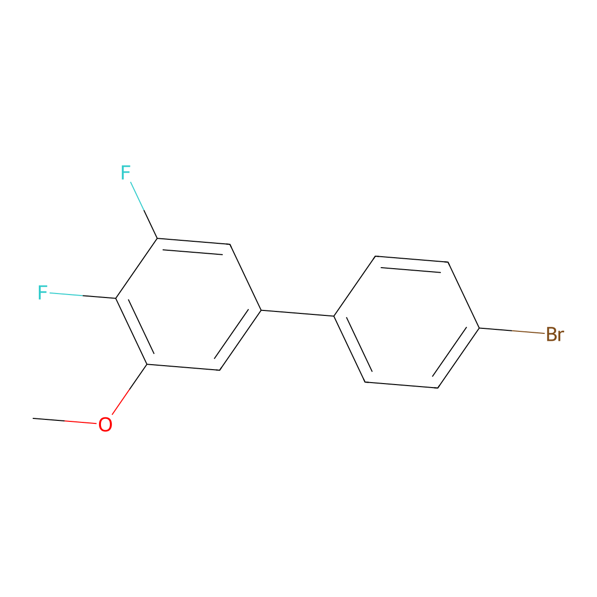 4-Bromo-3',4'-difluoro-5'-methoxybiphenyl molecular structure, CAS 1443341-73-8