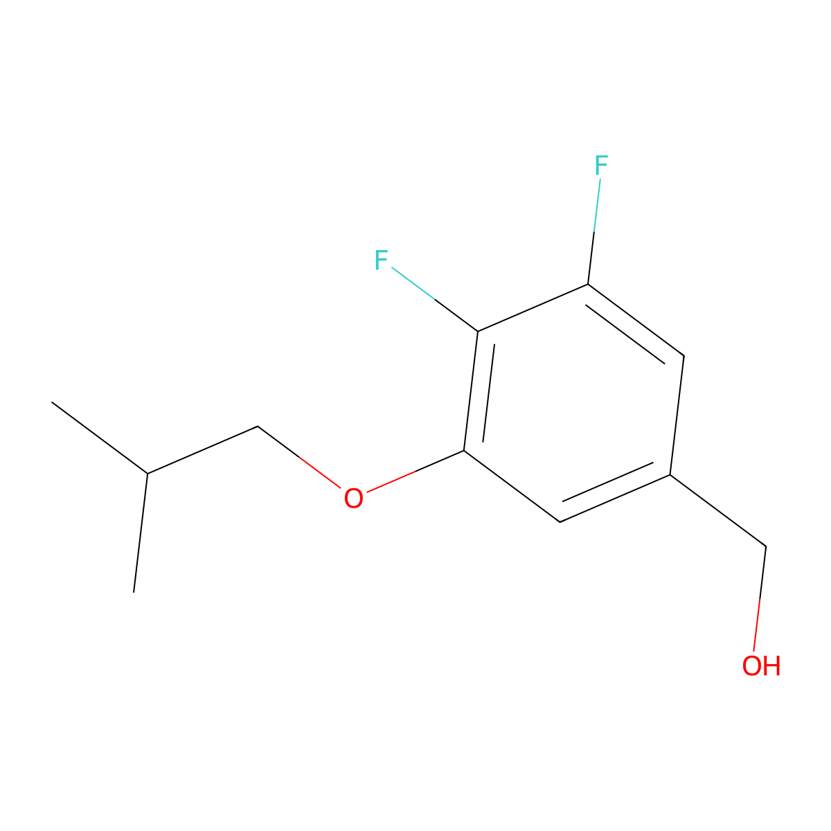 [3,4-Difluoro-5-(2-methylpropoxy)phenyl]methanol molecular structure, CAS 1443341-74-9
