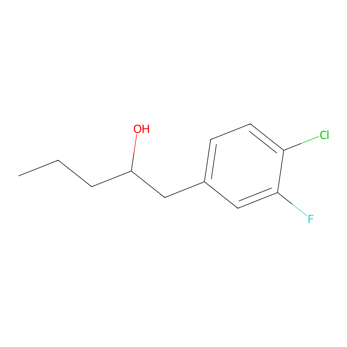 1-(4-Chloro-3-fluorophenyl)-2-pentanol molecular structure, CAS 1443341-84-1