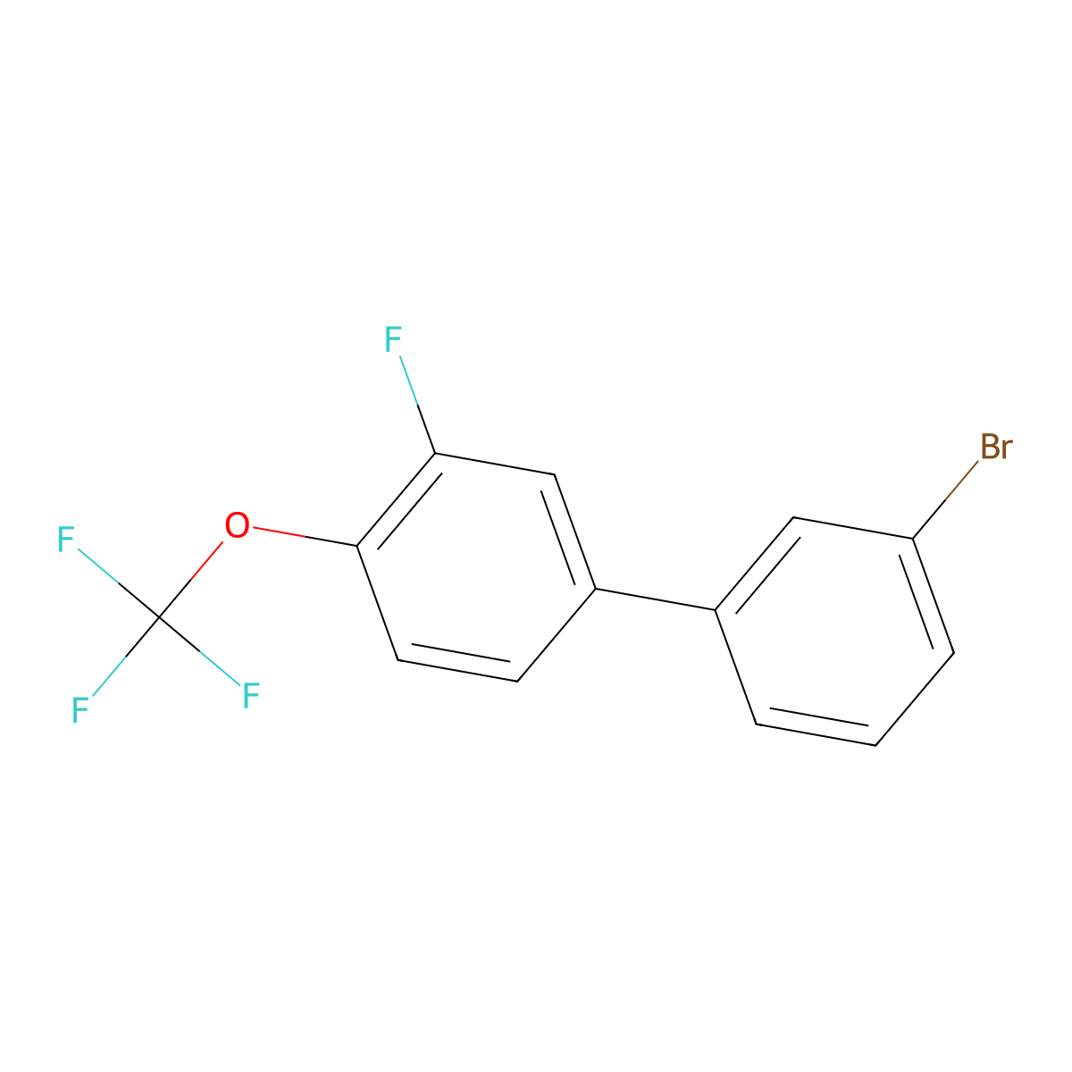3-Bromo-3'-fluoro-4'-(trifluoromethoxy)biphenyl molecular structure, CAS 1443341-93-2