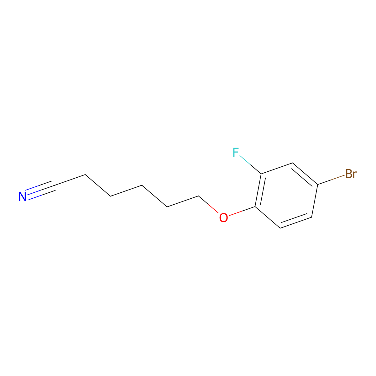 6-(4-Bromo-2-fluoro-phenoxy)hexanenitrile molecular structure, CAS 1443342-04-8