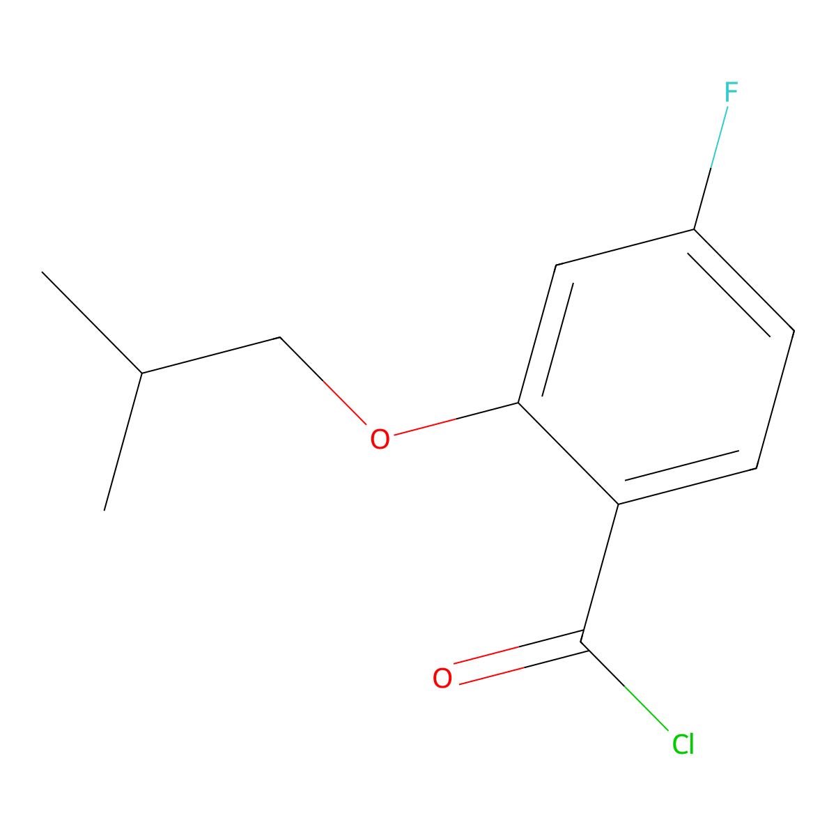 2-iso-Butoxy-4-fluorobenzoyl chloride molecular structure, CAS 1443342-11-7
