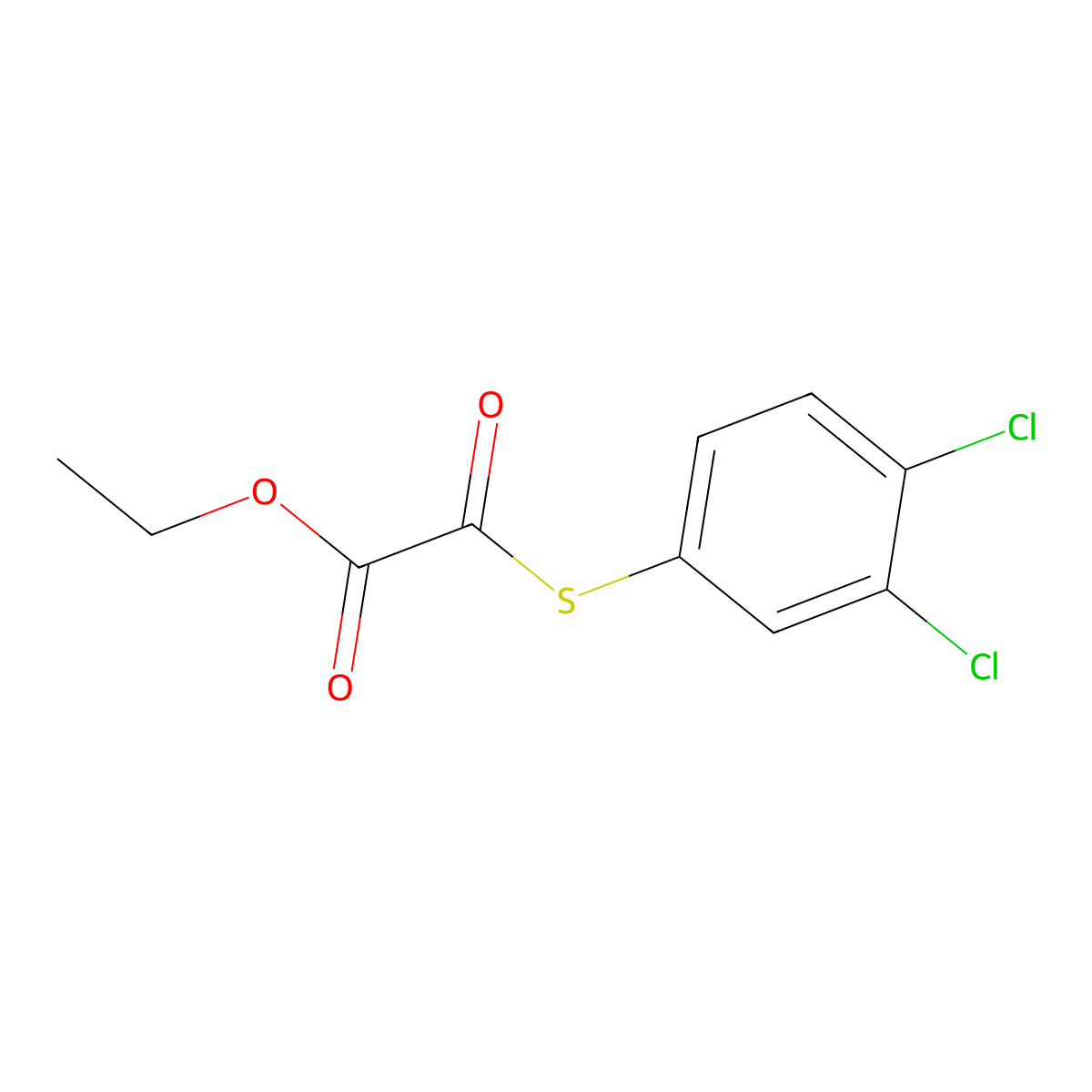 Ethyl 2-(3,4-dichlorophenyl)sulfanyl-2-oxo-acetate molecular structure, CAS 1443342-13-9