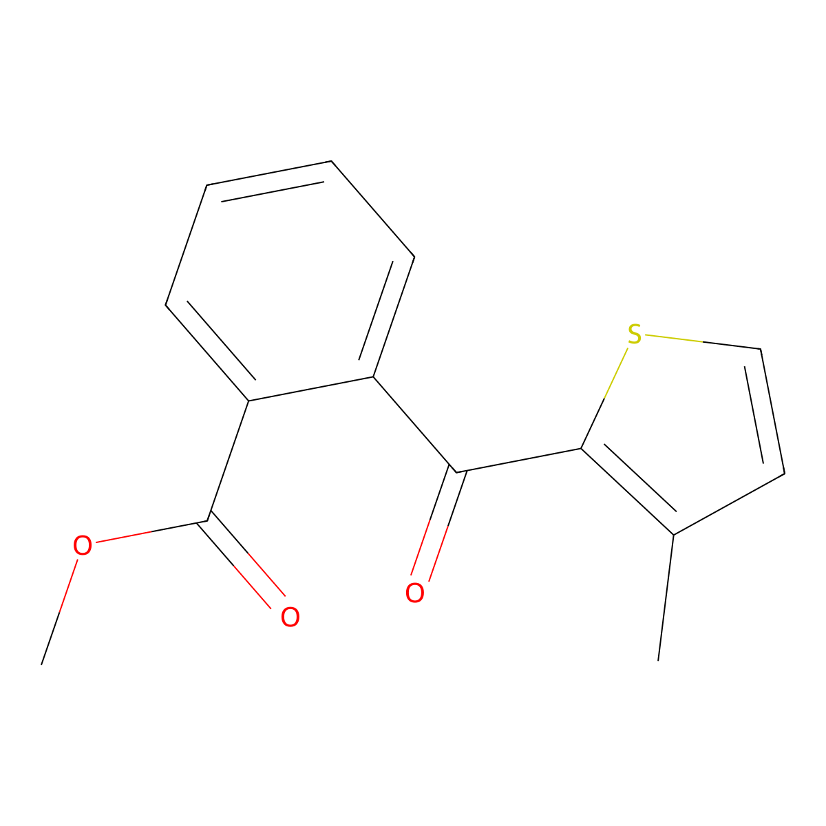 Methyl 2-(3-methylthiophene-2-carbonyl)benzoate molecular structure, CAS 1443342-17-3