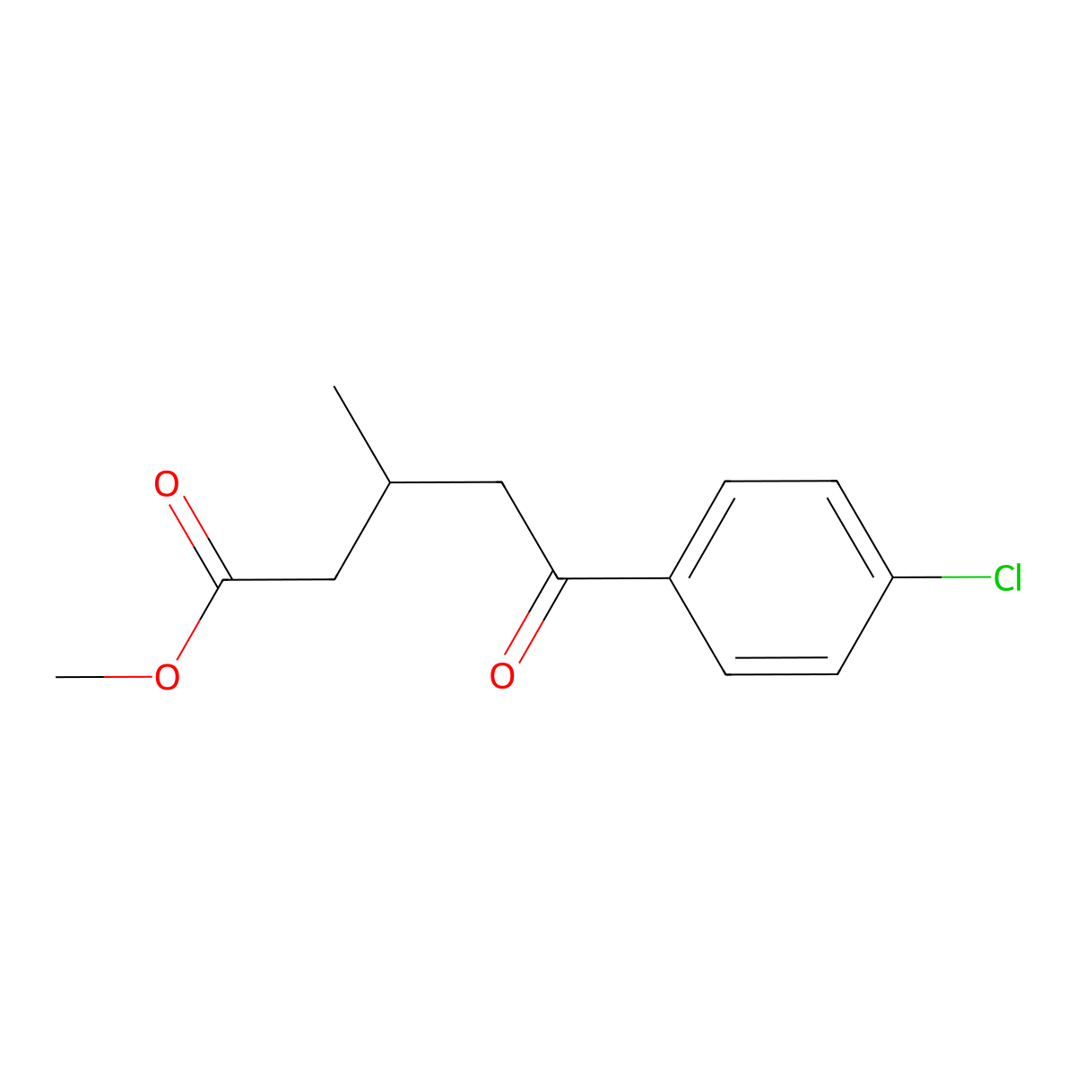 Methyl 5-(4-chlorophenyl)-3-methyl-5-oxovalerate molecular structure, CAS 1443342-28-6