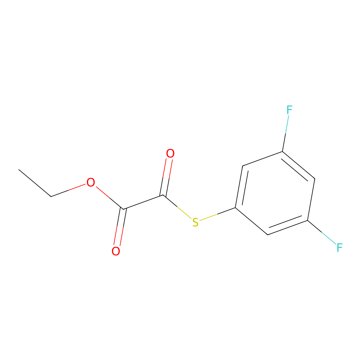 Ethyl 2-(3,5-difluorophenyl)sulfanyl-2-oxo-acetate molecular structure, CAS 1443342-29-7