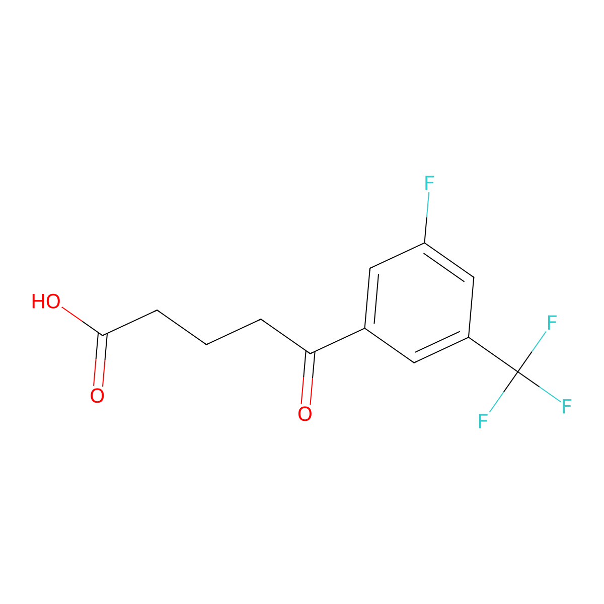 5-[3-Fluoro-5-(trifluoromethyl)phenyl]-5-oxovaleric acid molecular structure, CAS 1443342-31-1