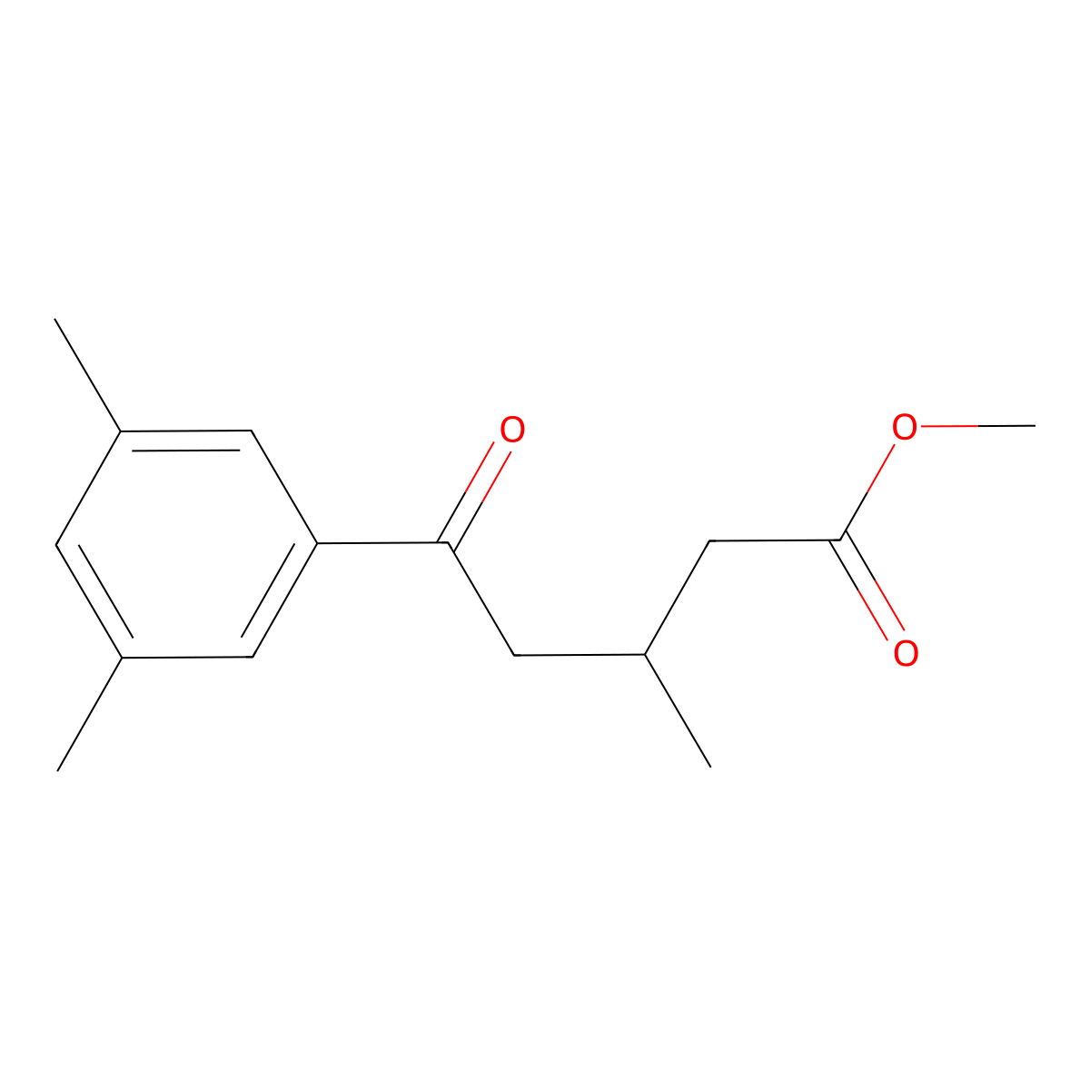 Methyl 5-(3,5-dimethylphenyl)-3-methyl-5-oxovalerate molecular structure, CAS 1443342-35-5