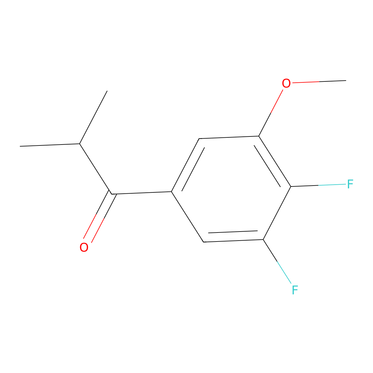 1-(3,4-Difluoro-5-methoxyphenyl)-2-methylpropan-1-one molecular structure, CAS 1443342-37-7