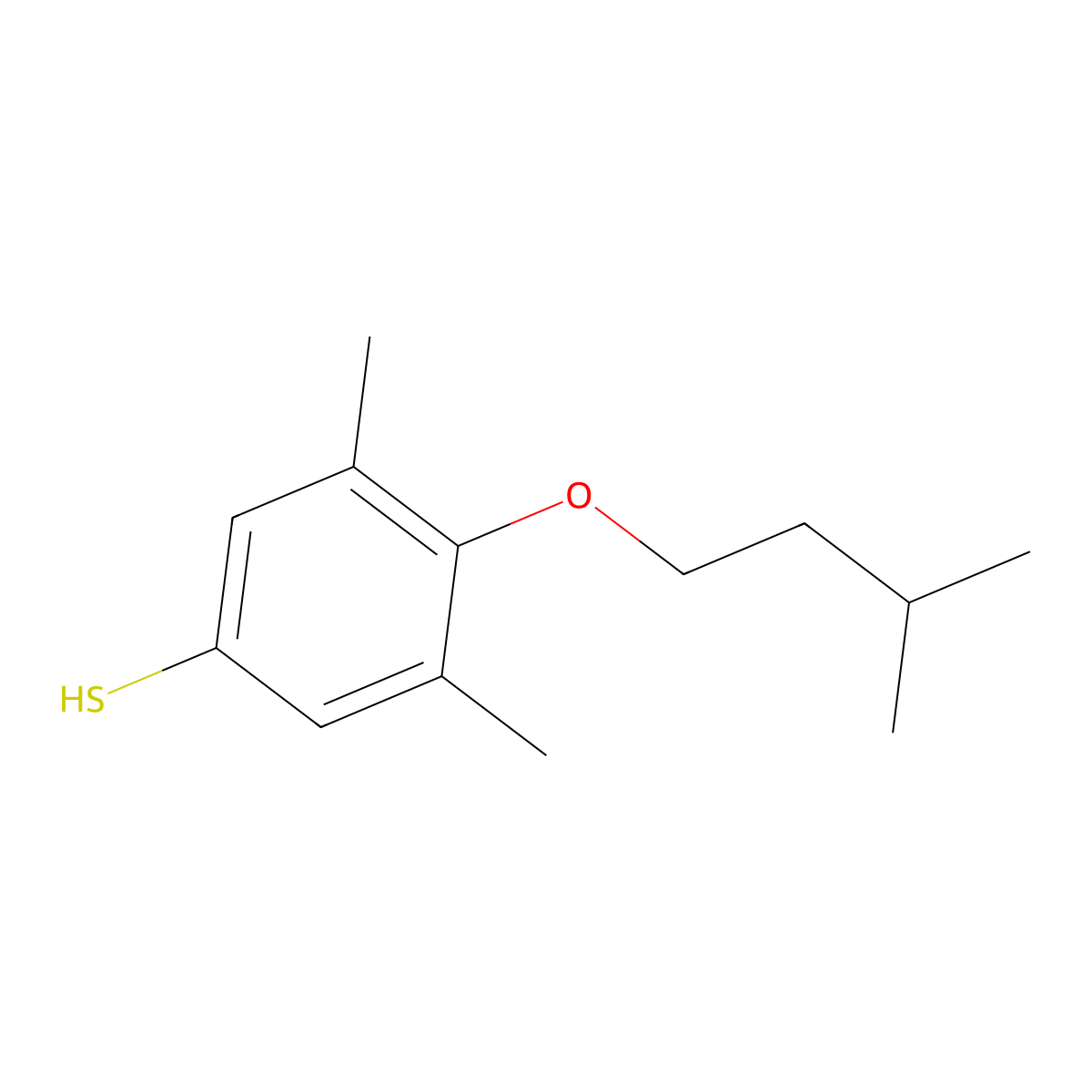 4-iso-Pentoxy-3,5-dimethylthiophenol molecular structure, CAS 1443342-42-4