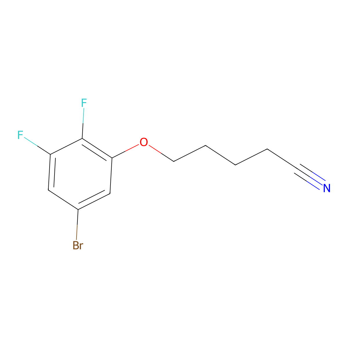 5-(3-Bromo-5,6-difluoro-phenoxy)pentanenitrile molecular structure, CAS 1443342-49-1