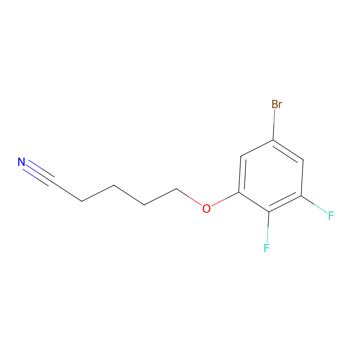 5-(3-Bromo-5,6-difluoro-phenoxy)pentanenitrile molecular structure, CAS 1443342-49-1