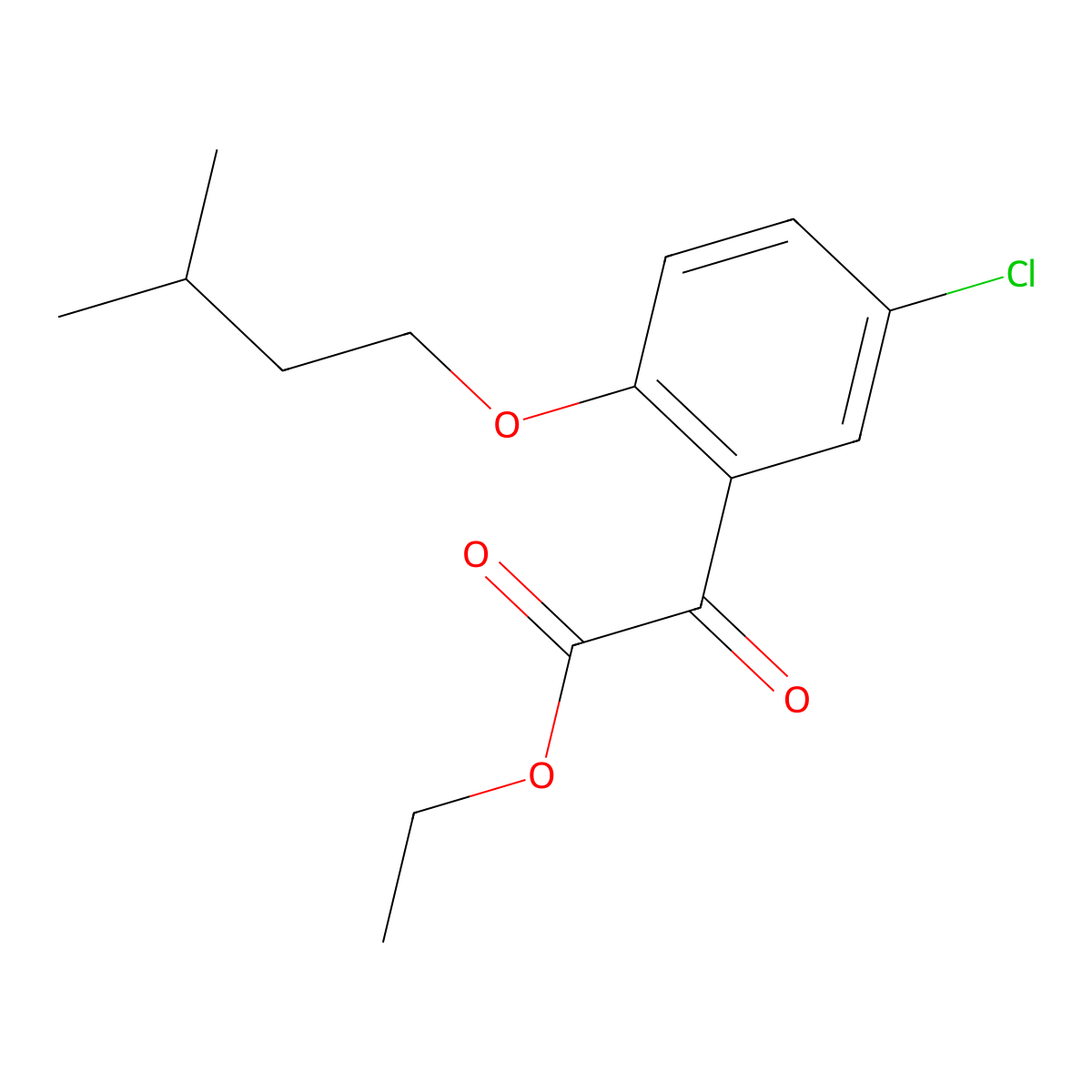 Ethyl 3-chloro-6-iso-pentoxybenzoylformate molecular structure, CAS 1443342-51-5