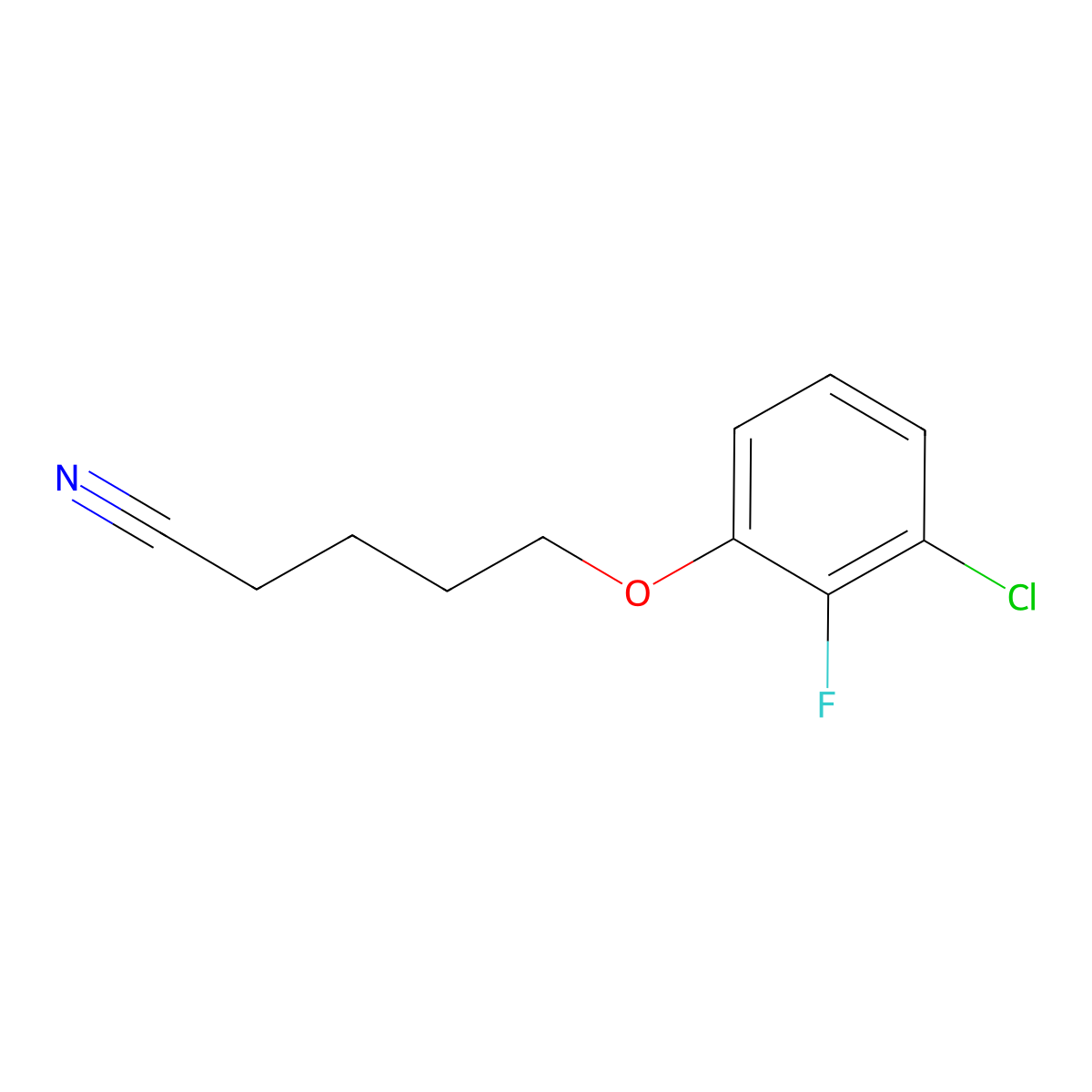5-(3-Chloro-2-fluoro-phenoxy)pentanenitrile molecular structure, CAS 1443342-58-2