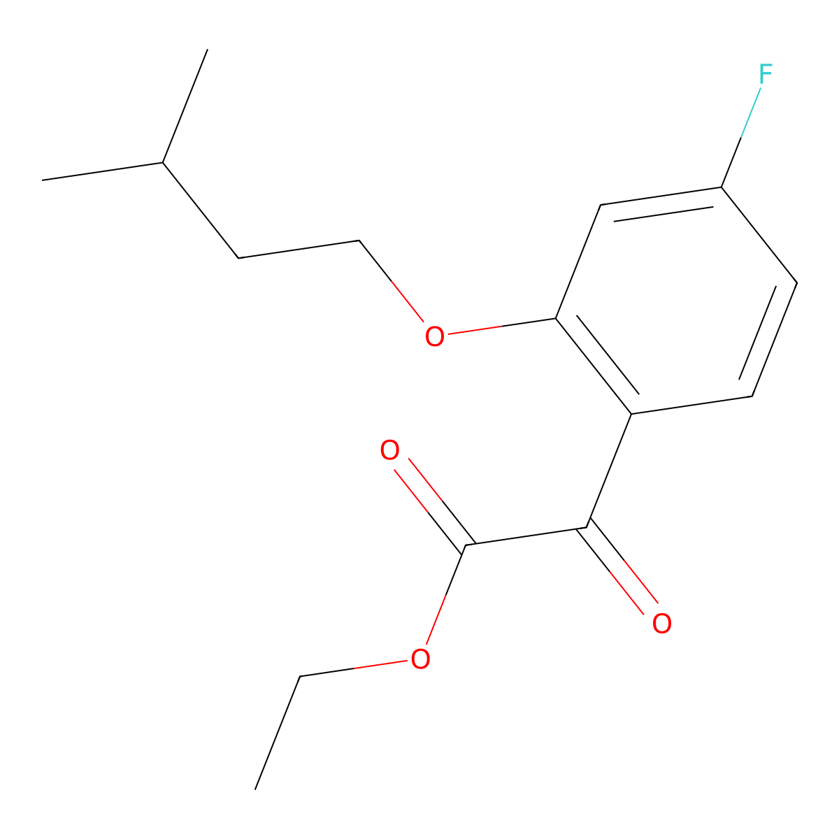 Ethyl 4-fluoro-2-iso-pentoxybenzoylformate molecular structure, CAS 1443342-60-6
