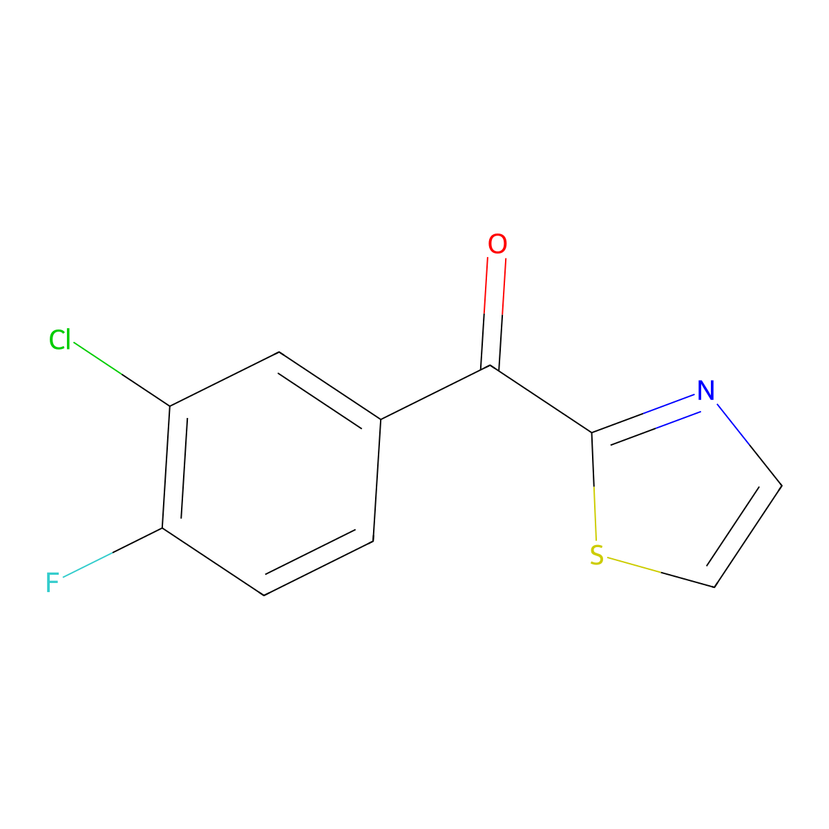 2-(3-Chloro-4-fluorobenzoyl)thiazole molecular structure, CAS 1443342-65-1