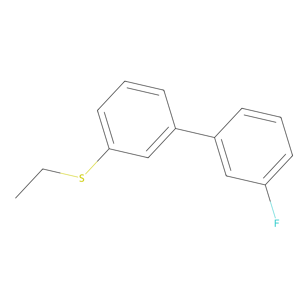 Ethyl 3-(3-fluorophenyl)phenyl sulfide molecular structure, CAS 1443342-76-4