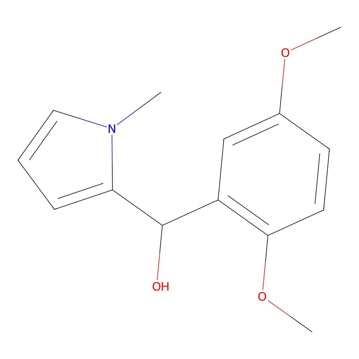 2,5-Dimethoxyphenyl-(1-methyl-2-pyrrolyl)methanol molecular structure, CAS 1443342-81-1