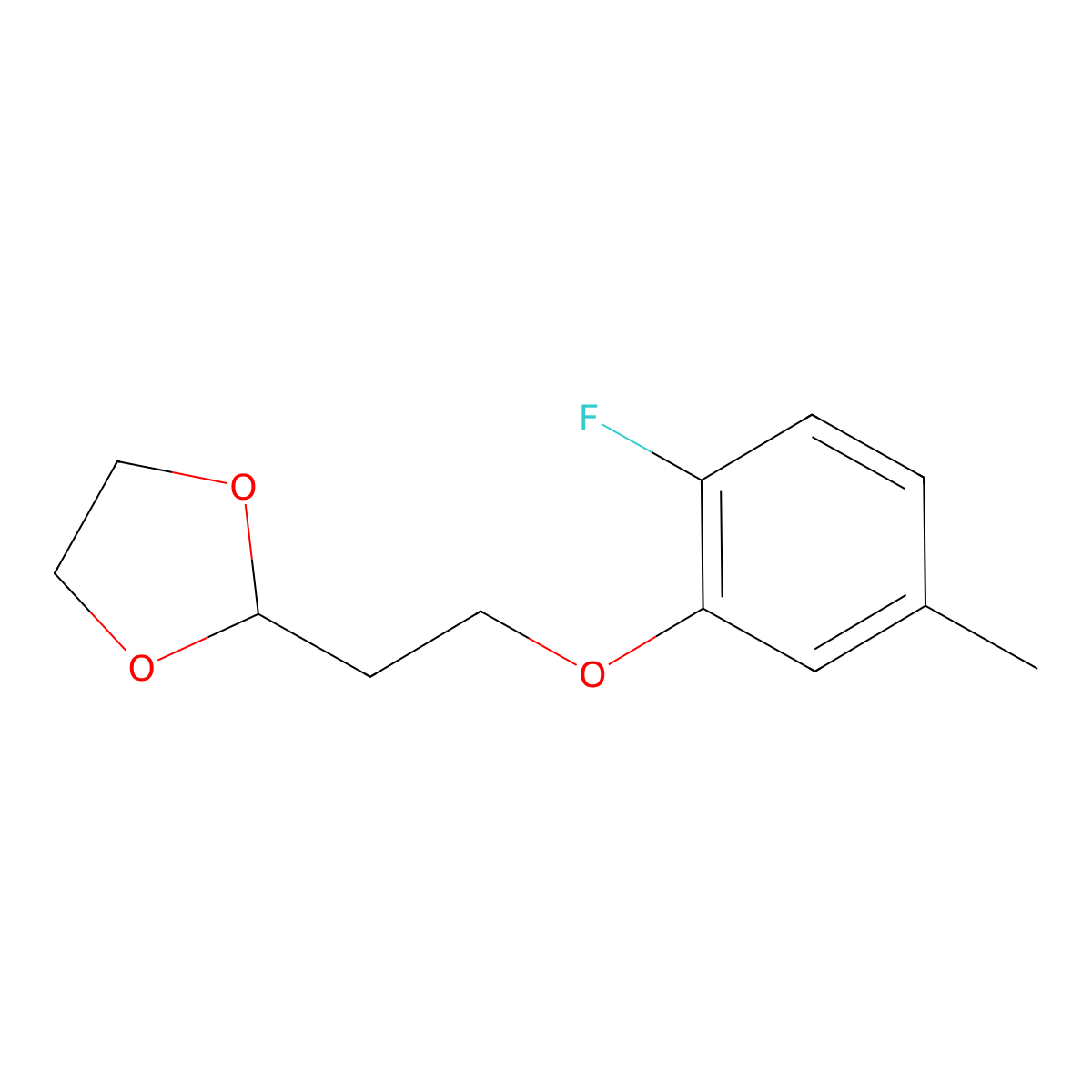 2-[2-(2-Fluoro-5-methyl-phenoxy)ethyl]-1,3-dioxolane molecular structure, CAS 1443342-85-5
