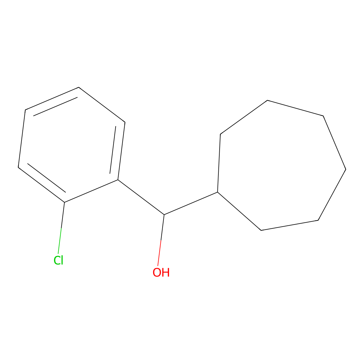 Cycloheptyl (2-chlorophenyl)methanol molecular structure, CAS 1443342-87-7