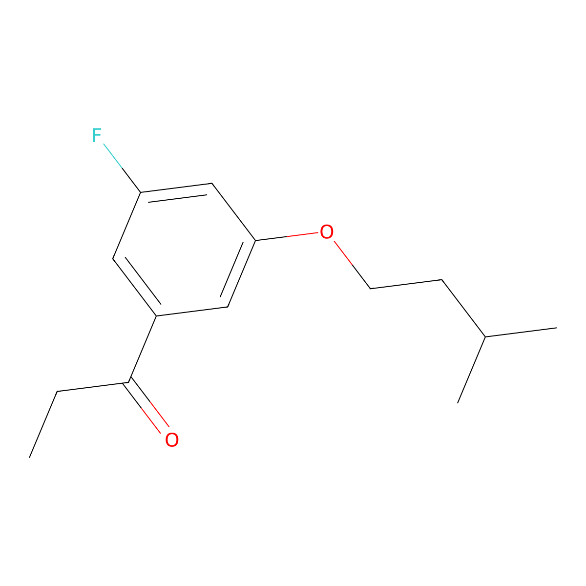 1-(3-Fluoro-5-(isopentyloxy)phenyl)propan-1-one molecular structure, CAS 1443342-96-8